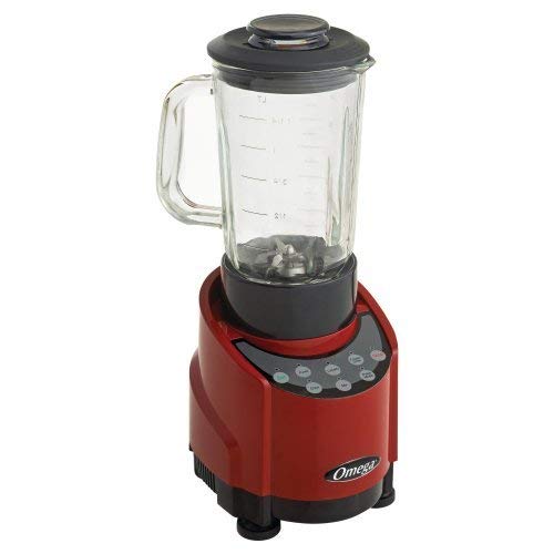 Omega SLK100GR 1-HP Red Blender with 48-Ounce Glass Container