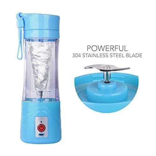 UPGRADED Mini Blender, Portable Blender with Cup for Smoothies, Protein Shakes - Personal Blender for Single Served, Rechargeable via USB, 380ml capacity