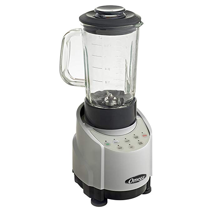 Omega SLK100GS 1-HP Silver Blender with 48-Ounce Glass Container