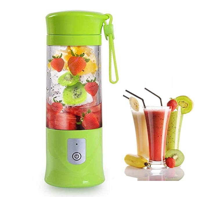 Juicer Cup,Travel Personal USB Mixer Portable Juice Blender with 14.3oz/420ml Updated 6 Blades and More Powerful Motor , 4400mAh Rechargeable Battery Electric Fruit Mixing Multi-Function Machine Juice