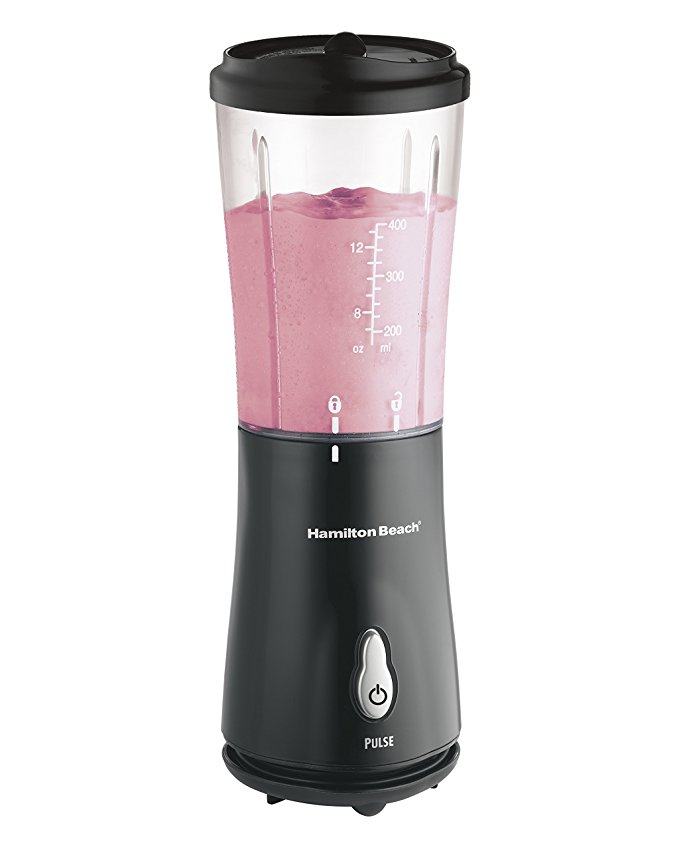 Hamilton Beach (51101BA) Personal Blender with Travel Lid, Single Serve, For Shakes & Smoothies, Black