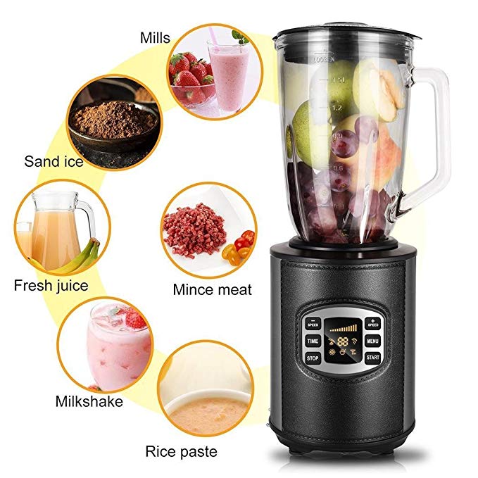 1.5L Commercial Blender, Multifunctional Mixer Powerful 800 Watt Professional Blenderl with 6-Cup Glass Jar