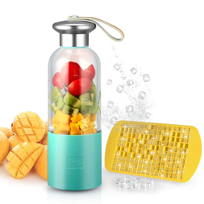 Personal Smoothie Blender Small Portable Blender USB Rechargeable Juicer Cup Single Served for Shakes and Smoothies, Fruit Mixer Machine for Ice Fruit and Vegetable with Home Office Outdoor Traveling