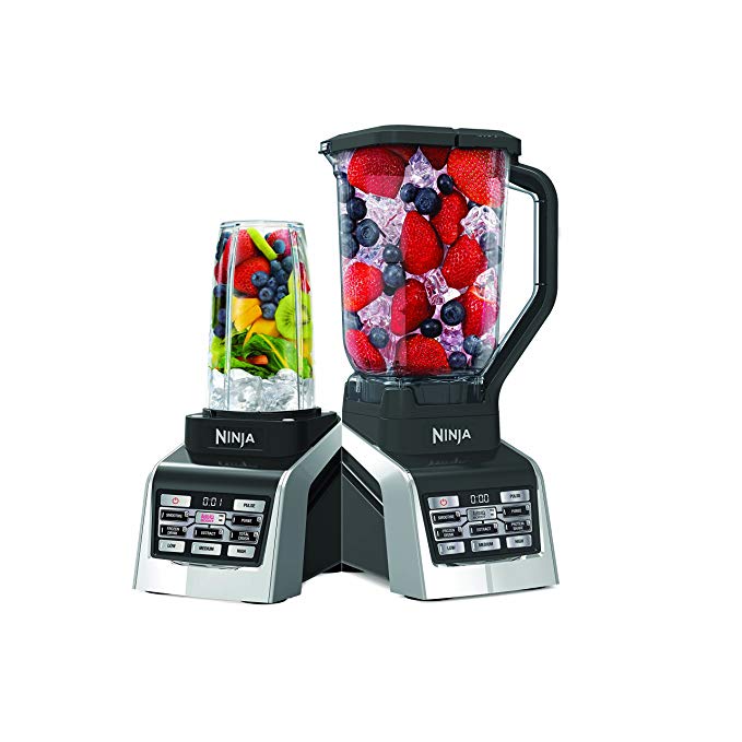 Nutri Ninja Countertop Blender with 1600-Watt Auto-iQ Boost Base with 88oz Total Crushing Pitcher, (2) 24 and 1 16oz Cups with Spout Lids (BL2013)