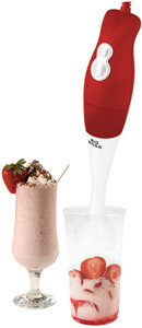 Big Boss 200 Watt Power 2-Speed Operation Immersion Hand-Stick Blender/mixer with a Mix/Measuring Cup (red handle) Product Shot