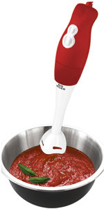 Big Boss 200 Watt Power 2-Speed Operation Immersion Hand-Stick Blender/mixer with a Mix/Measuring Cup (red handle) Product Shot