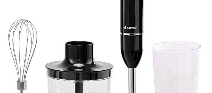 Costway 4-in-1 Hand Blender 300W 2-Speed Electric Multifunctional Immersion Stick Blender w/ 500ml Food Chopper, Egg Whisk, and 700ml Beaker (Black) Review