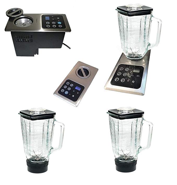 1000W Built-in Motor (under countertop) w-flush mount STAINLESS STEEL control panel; INCLUDES 2 Built-in Glass Blenders (also replaces Nutone Food Center 251) Smoothie & Slushy Maker