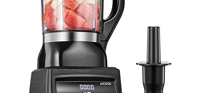 Aicook Blender, Smoothie Blender, Multifunctional Commercial Blender with Heating Function, 8 Preset Programs and 7-Speed Settings, 60 Ounces Glass Pitcher, Total Crushing Technology for Smoothies, Ice and Frozen Fruit, 25000 RPM, 1400W, 6 Blades, with Safe Lock Review