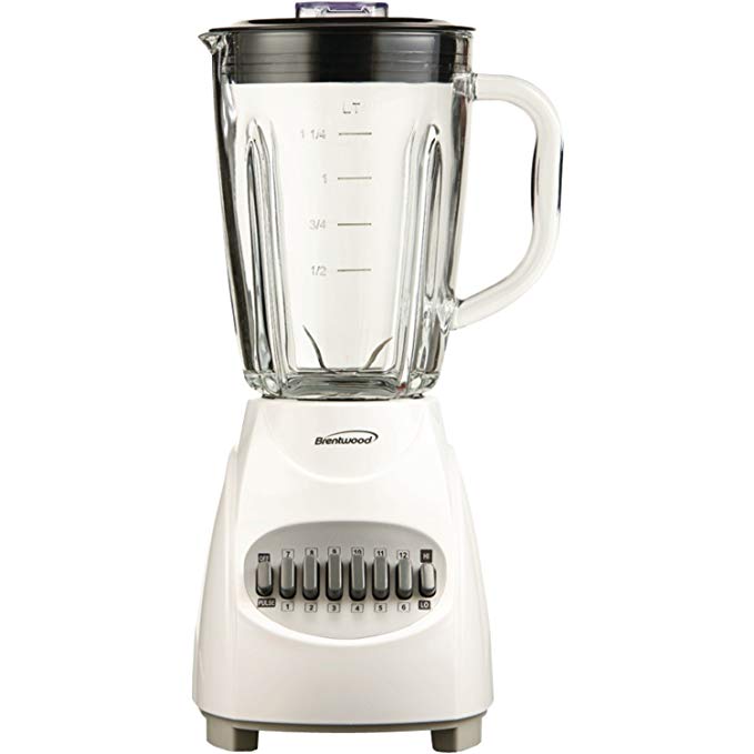 Brentwood Appliances JB-920W 12-Speed Blender with Glass Jar (White), None