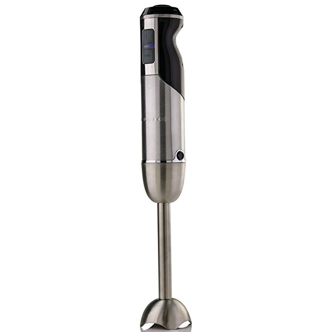 Ovente HS660B Multi-Purpose Immersion Hand Blender,500-W,6-Speed Variable Control,Soft-Touch Turbo Button with Stainless Steel Blades and Detachable Shaft